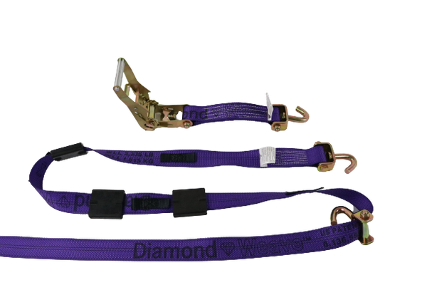 A-2X11RSJRC-DW - 2" x 10' Ratchet Wheel Strap w/ Swivel J Hooks & 3 Rubber Cleats-BEST