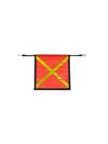 AS-KMF401B - Flag w/ Black Border, Reflective Safety X and 31" Tarp Strap