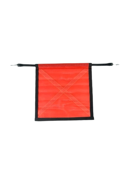 AS-KMF401B - Flag w/ Black Border, Reflective Safety X and 31" Tarp Strap
