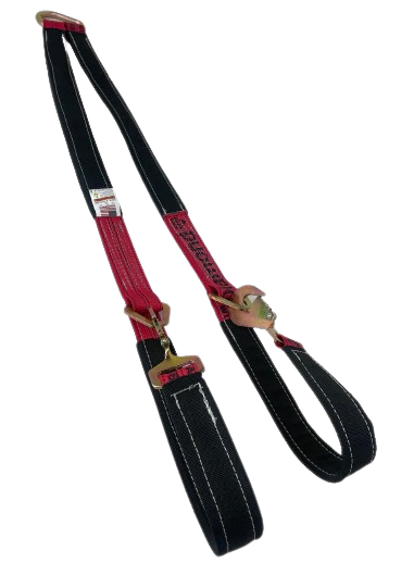 2" x 56" Reinforced V-Bridle Strap w/ Twisted Snap Hooks & D-Rings-BEST