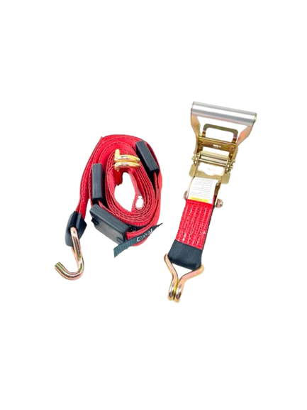 AS-KKDJ10RT - 2" x 11' Ratchet Tie Down w/ Wire Hooks, Rubber Cleats & Stoppers-BETTER