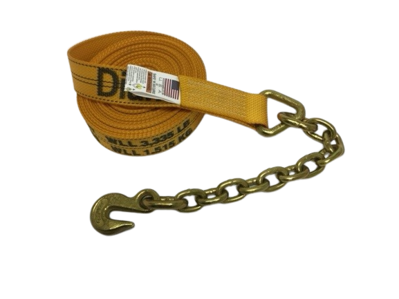 S-2X30CE-DW - 2" x 30' Strap w/ Chain End & Grab Hook-BEST